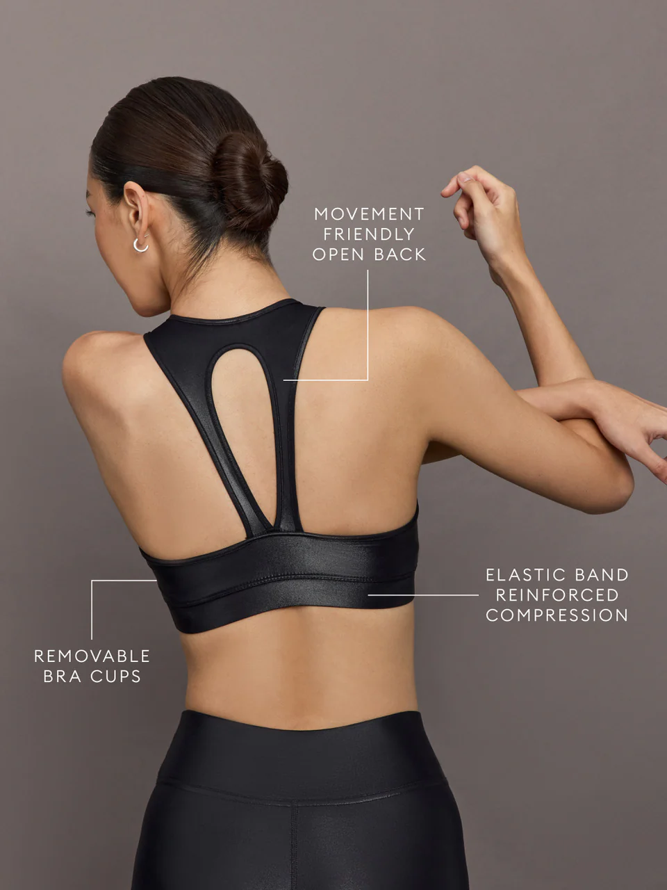 Action Bra 2.0 in Takara Shine - Black - Image 4