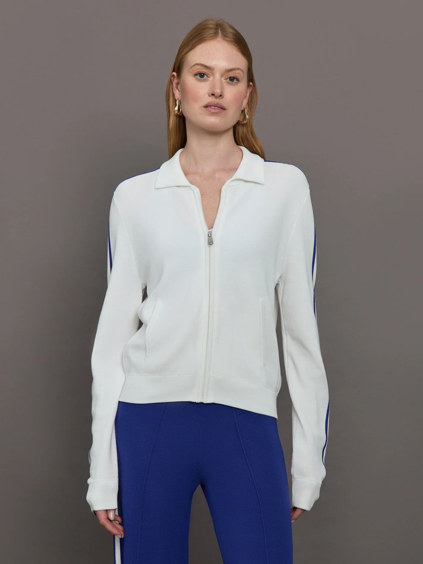Carnaby Pari Zip Knit Jacket - White - Image 3