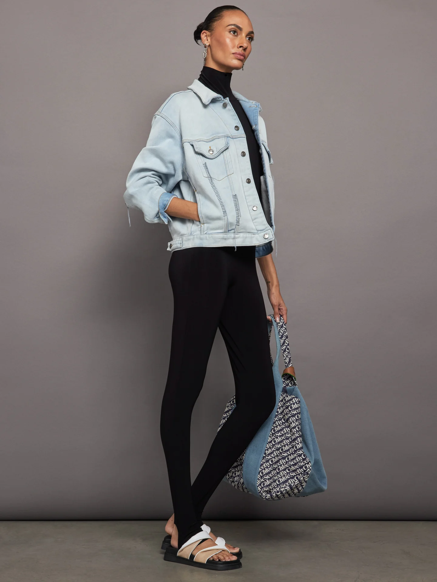 HALTER TURTLE CATSUIT WITH FOOTIE - BLACK - Image 6