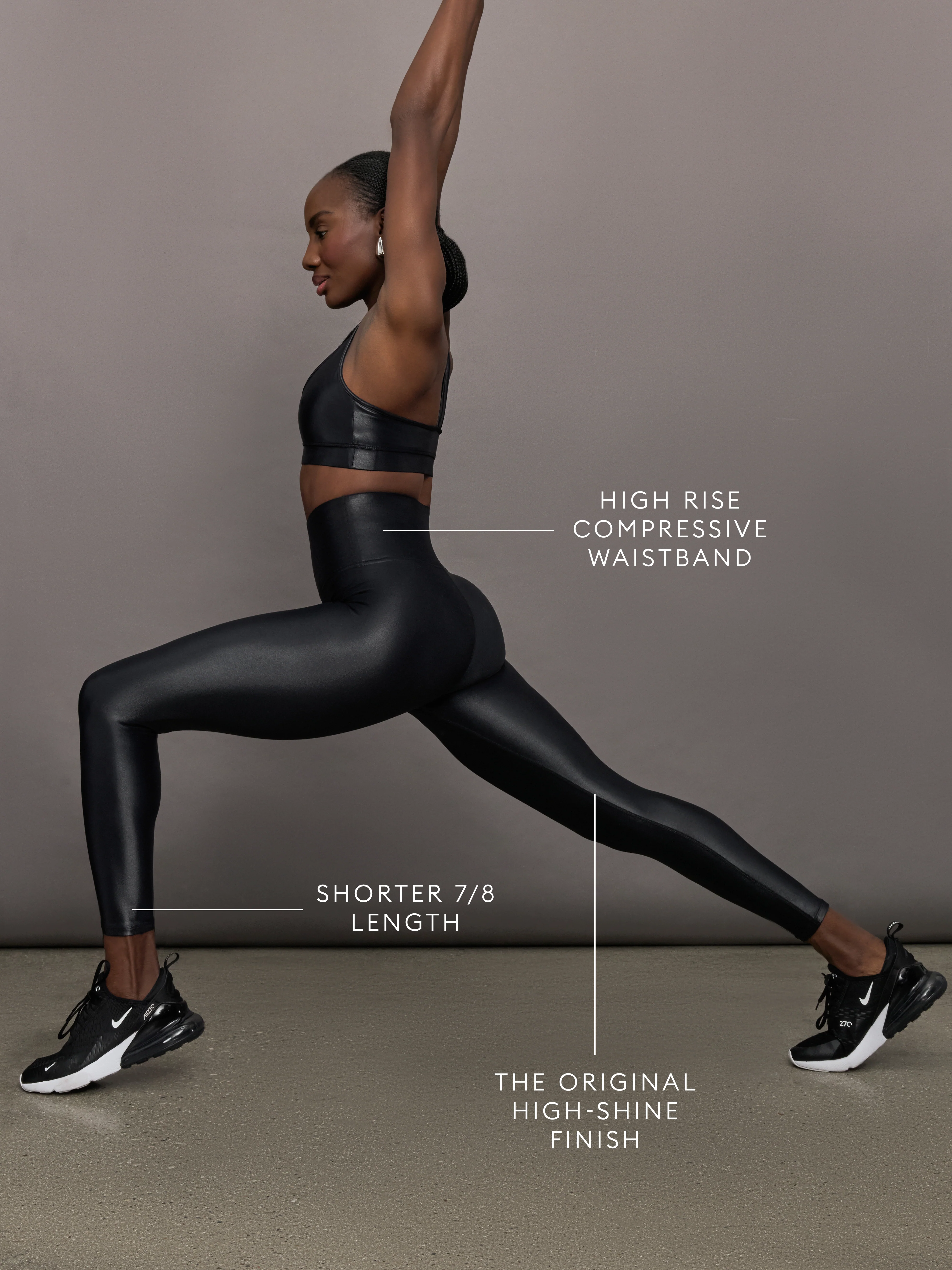 High Rise 7/8 Legging in Takara Shine - Black - Image 3