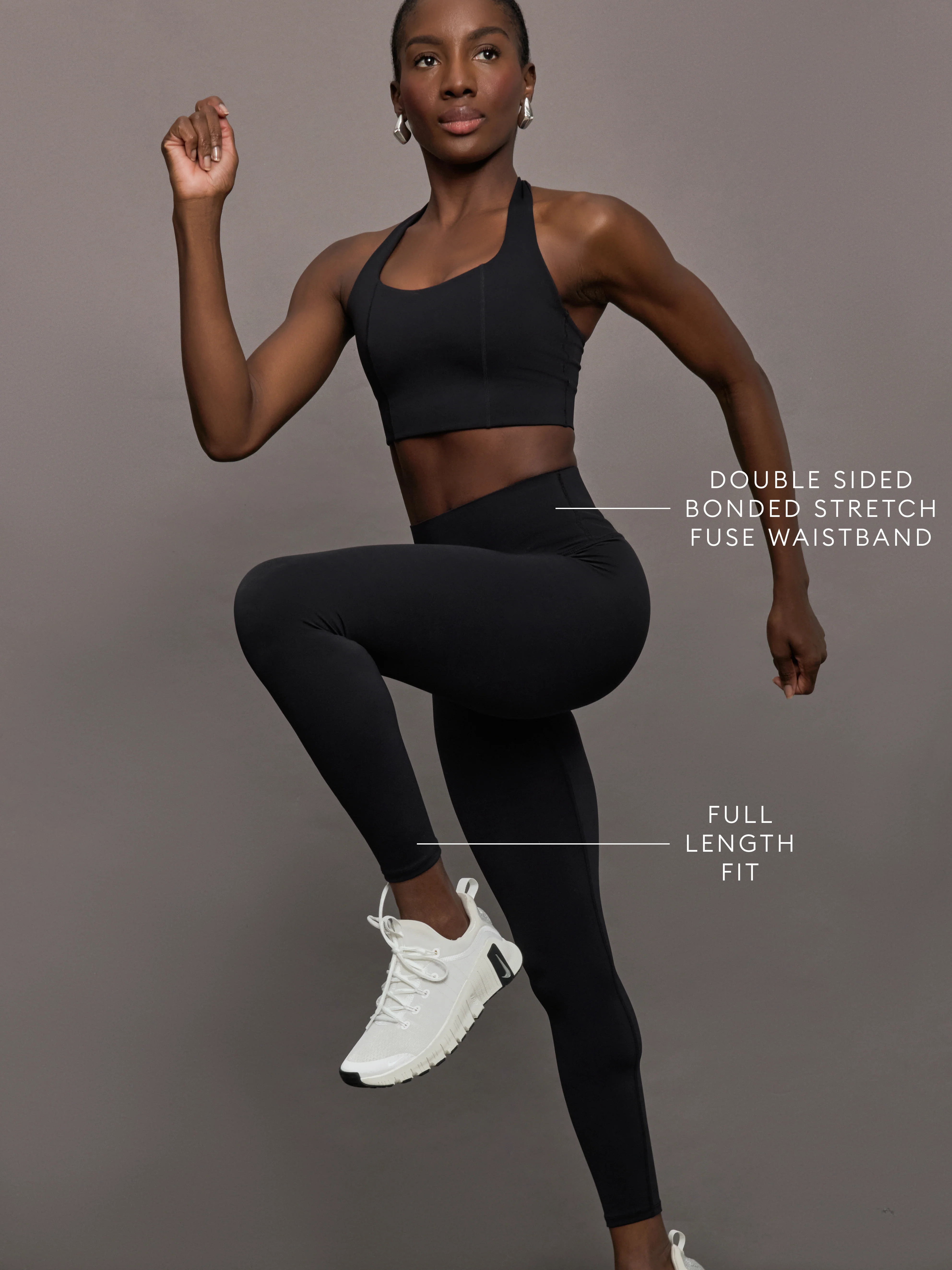 High Rise Full-Length Legging in Diamond Compression - Black - Image 3