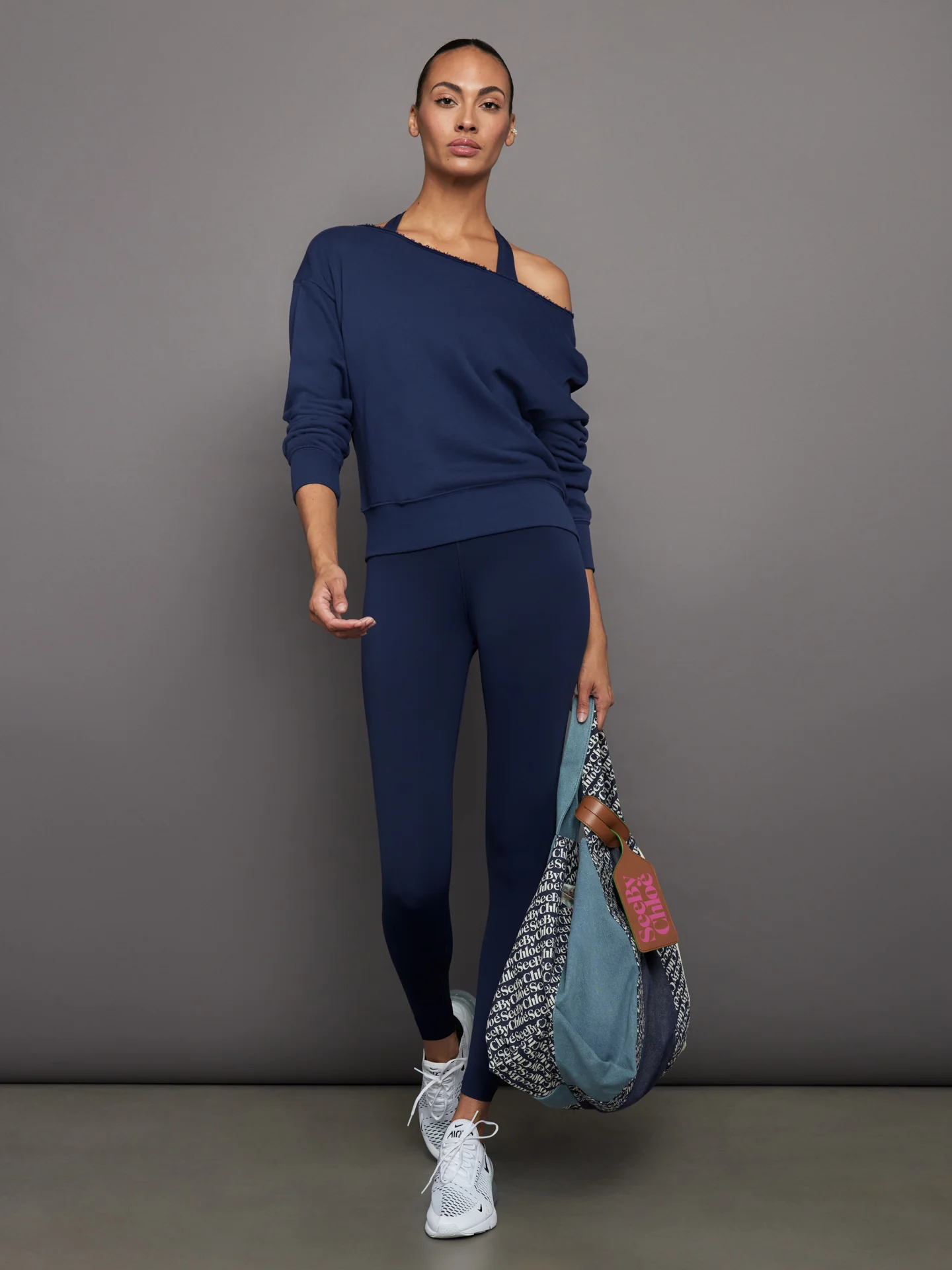 High Rise Full-Length Legging in Diamond Compression - Navy Blazer - Image 6