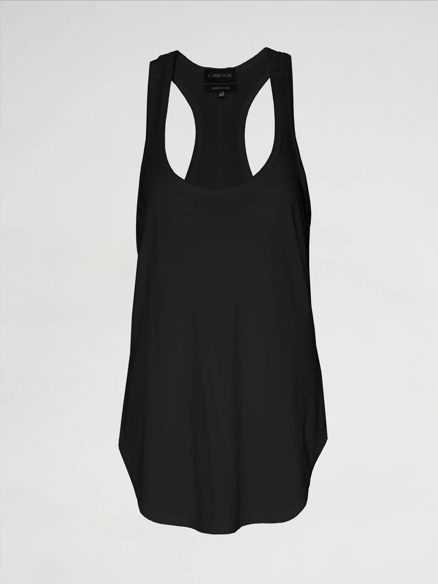 Long RacerBack Tank - Black - Image 5