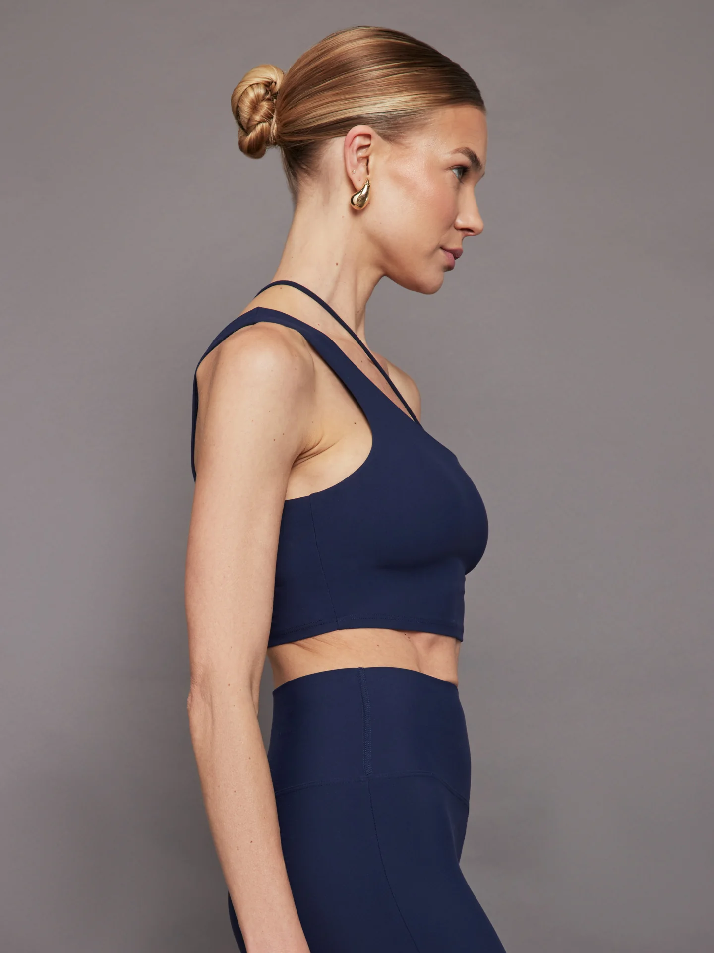 One Shoulder Convertible Bra Top in Melt - Navy Blazer - Image 4