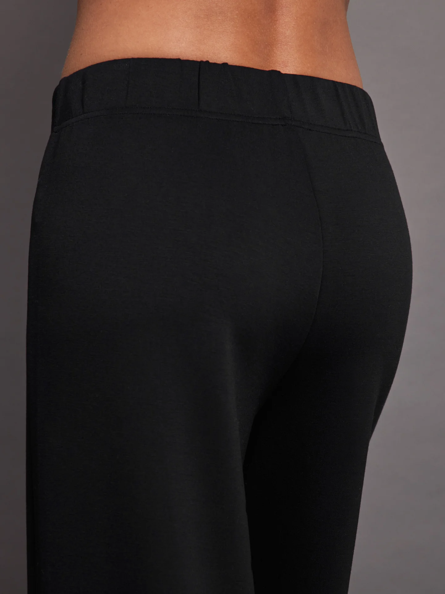 Pintuck Knit Pant in Interlock - Black - Image 5
