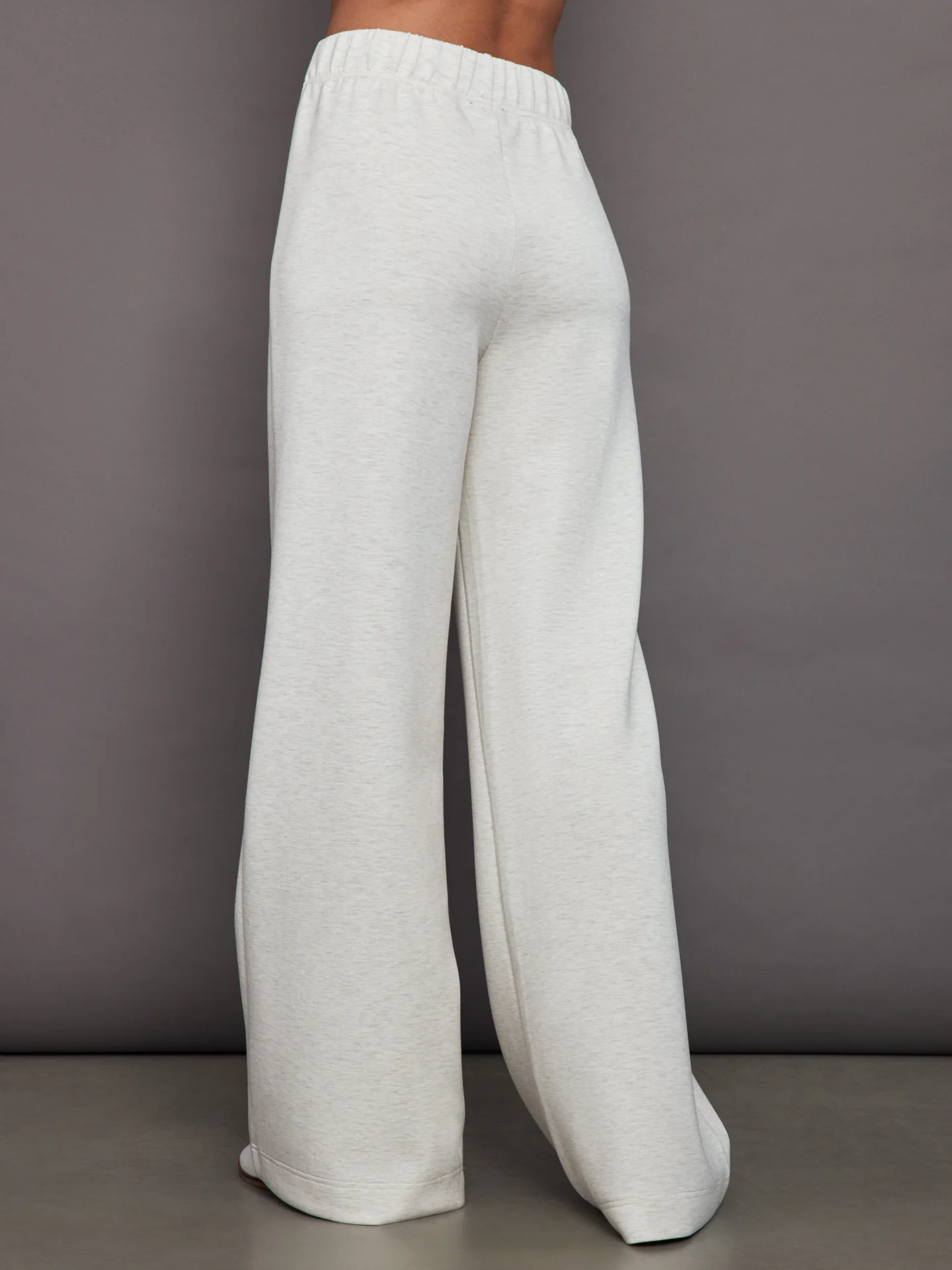 Pintuck Knit Pant in Interlock - Moonbeam Heather - Image 4