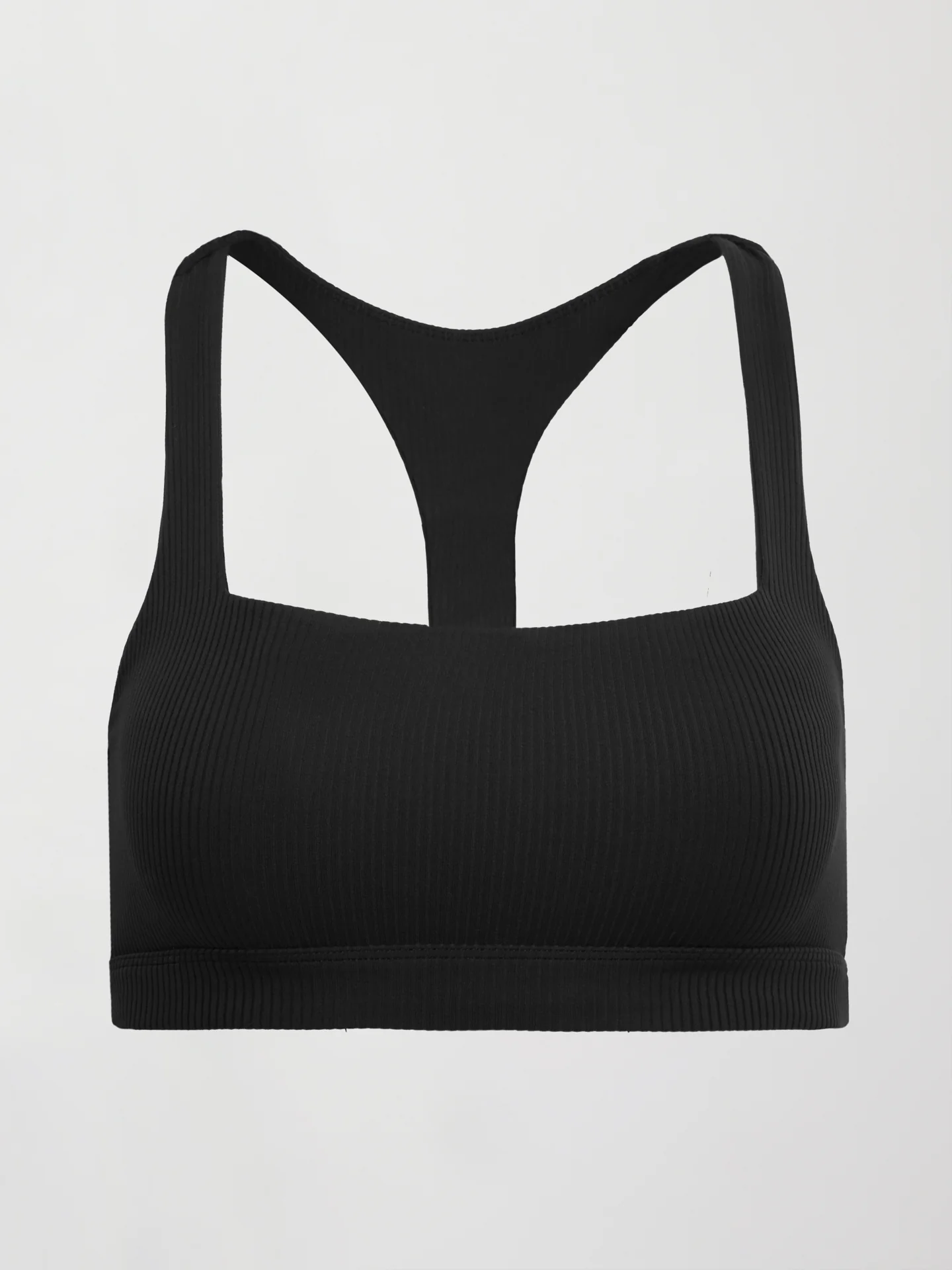 Racerback Bra in Ribbed Melt - Black - Image 5