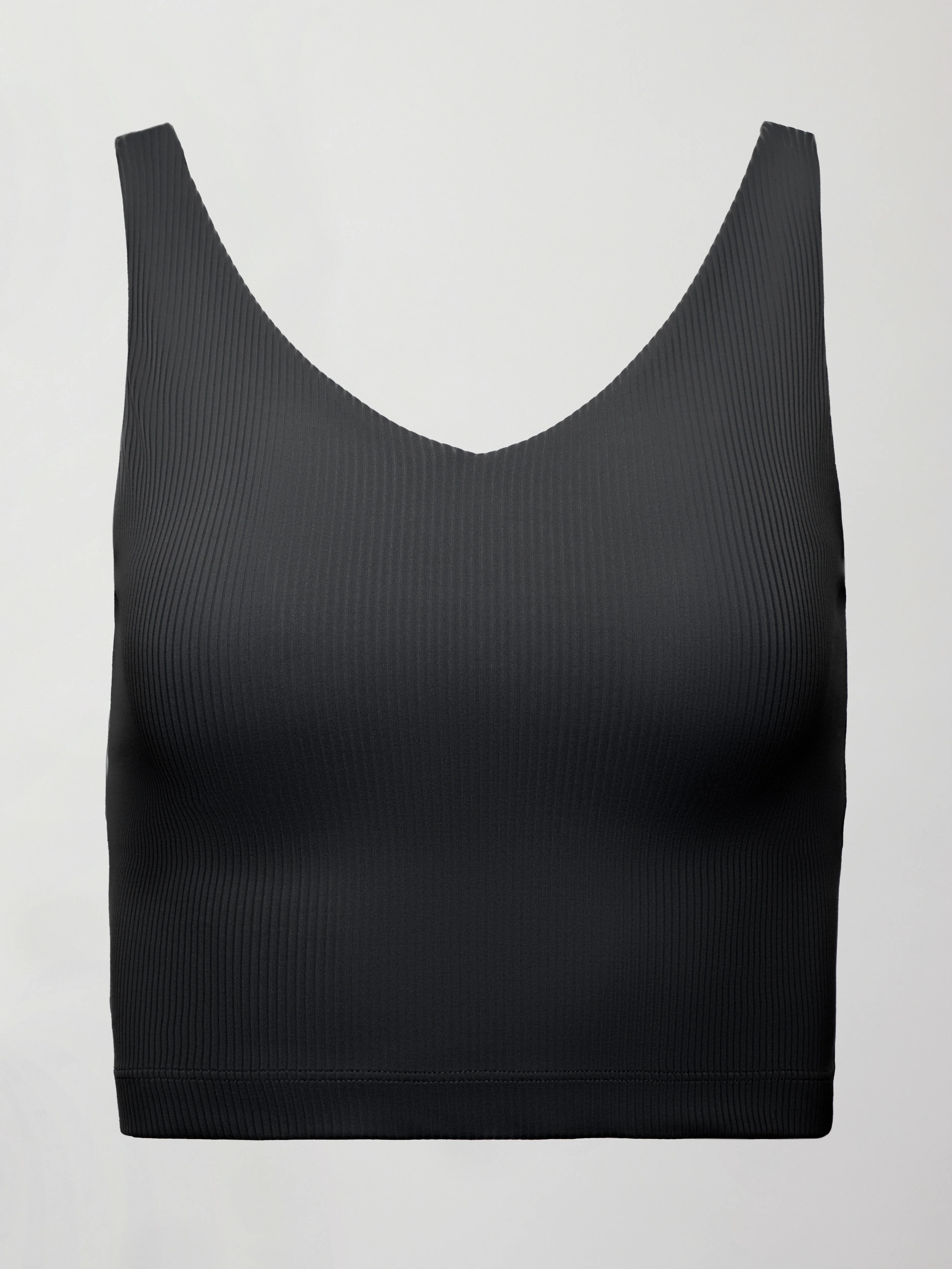 V-Neck Tank in Ribbed Melt - Black - Image 7
