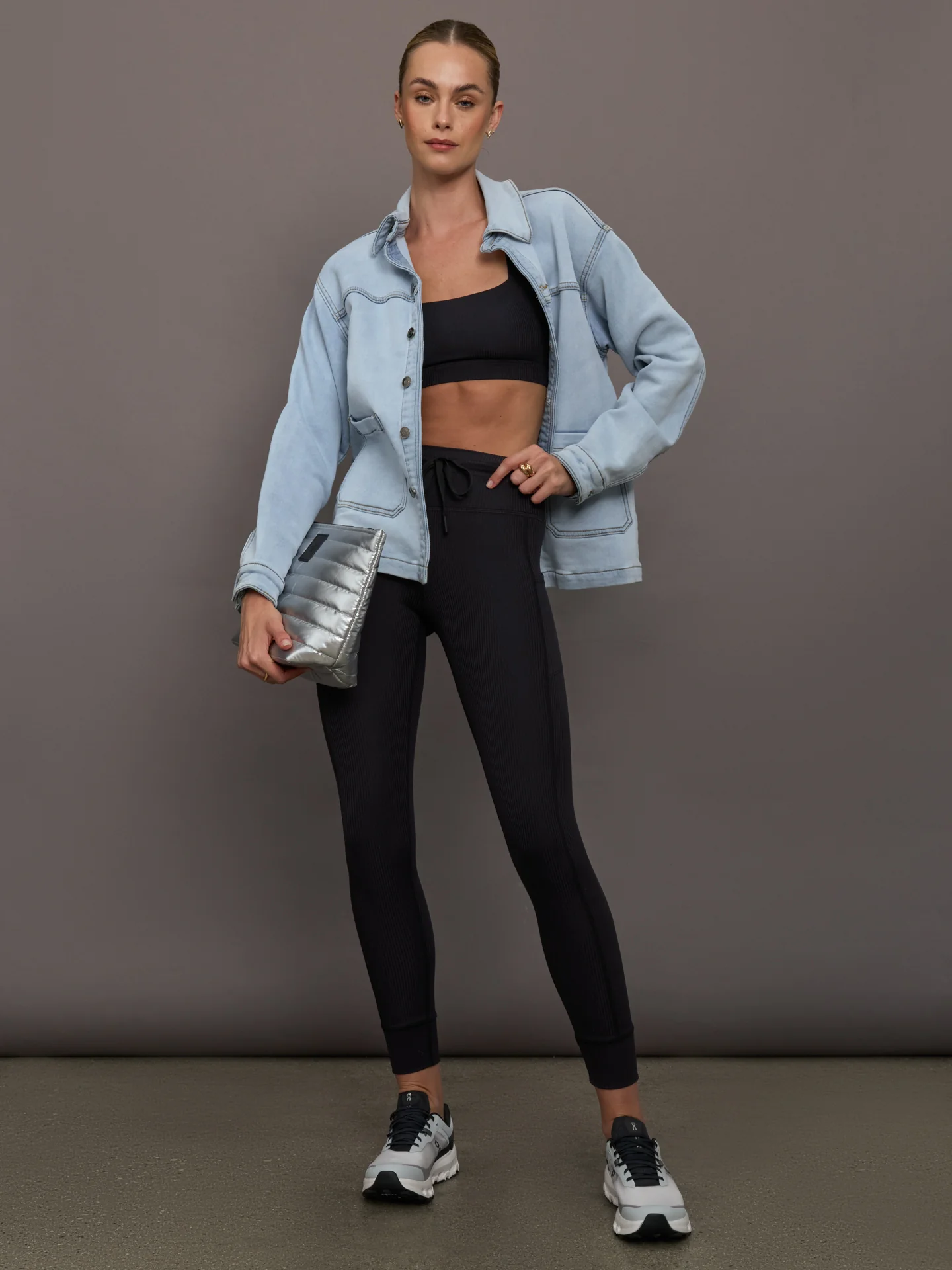 High Rise Pocket Legging in Ribbed Melt - Black - Image 5