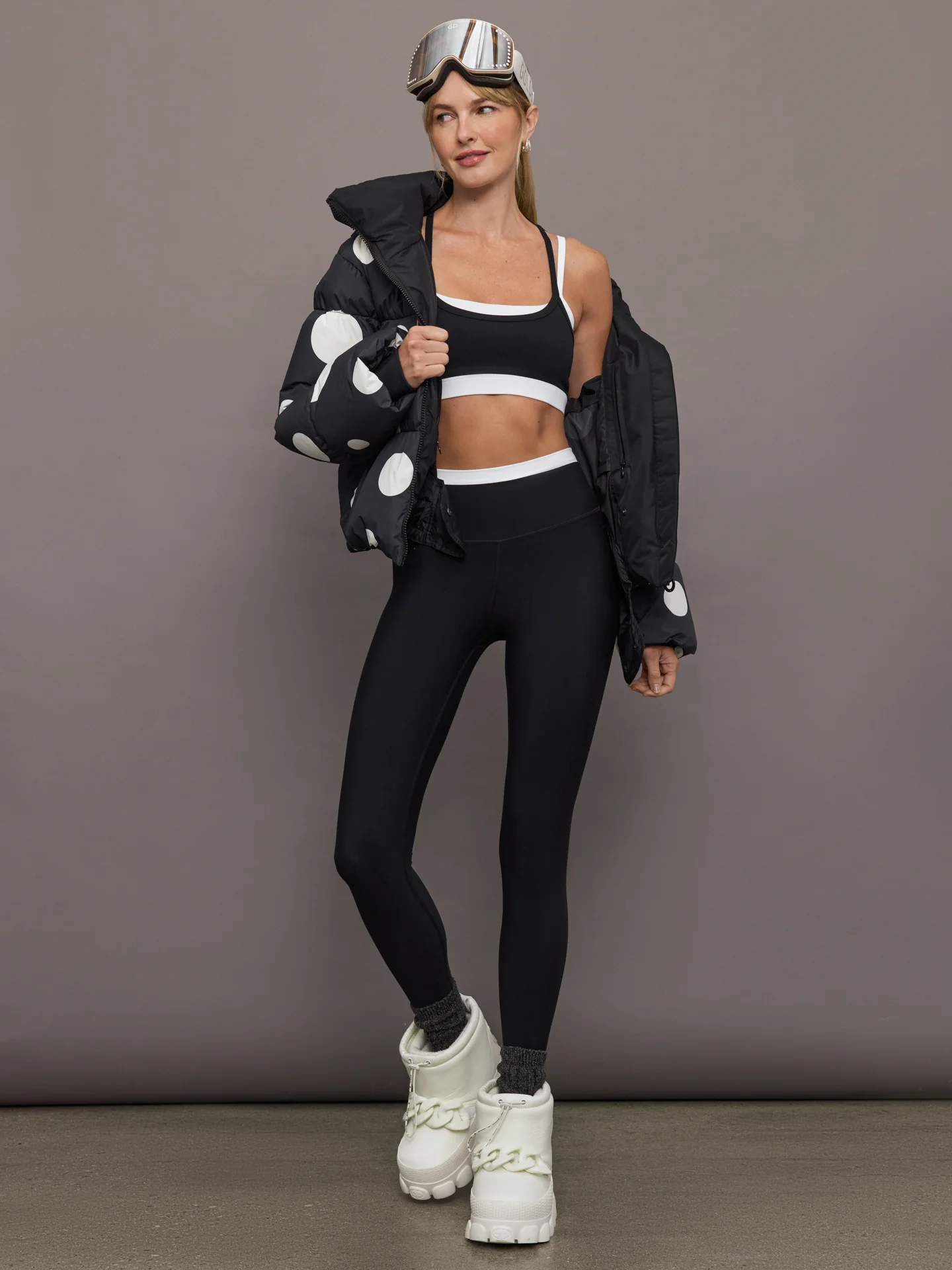 Contrast Waistband Legging in Melt - Black/White - Image 6
