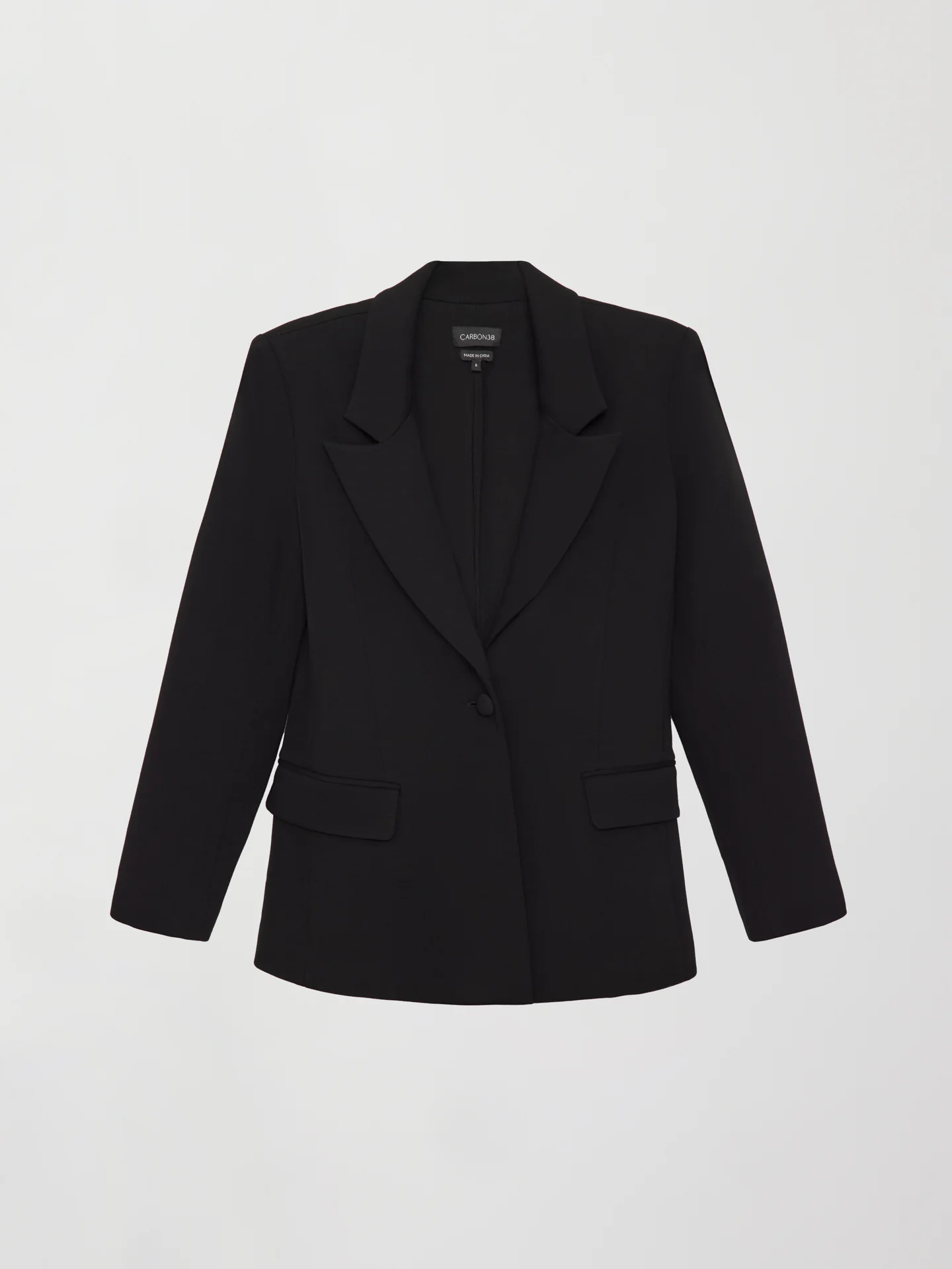 Single Breasted Blazer in Scuba - Black - Image 6