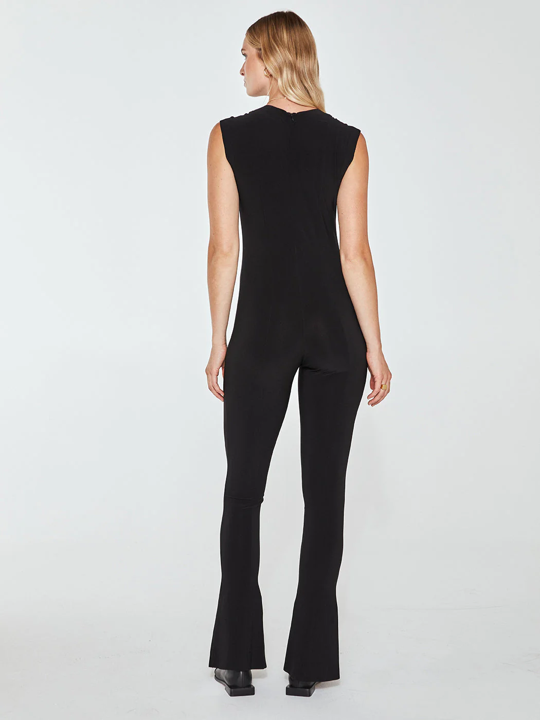 Sleeveless Spat Legging Catsuit - Black - Image 6