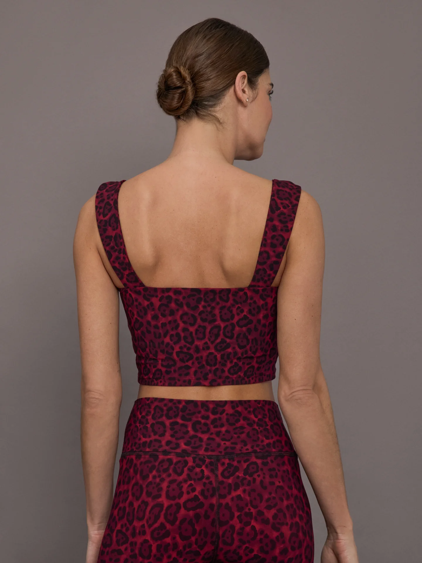 Square Neck Bra Top in Melt - Red Leopard - Image 4