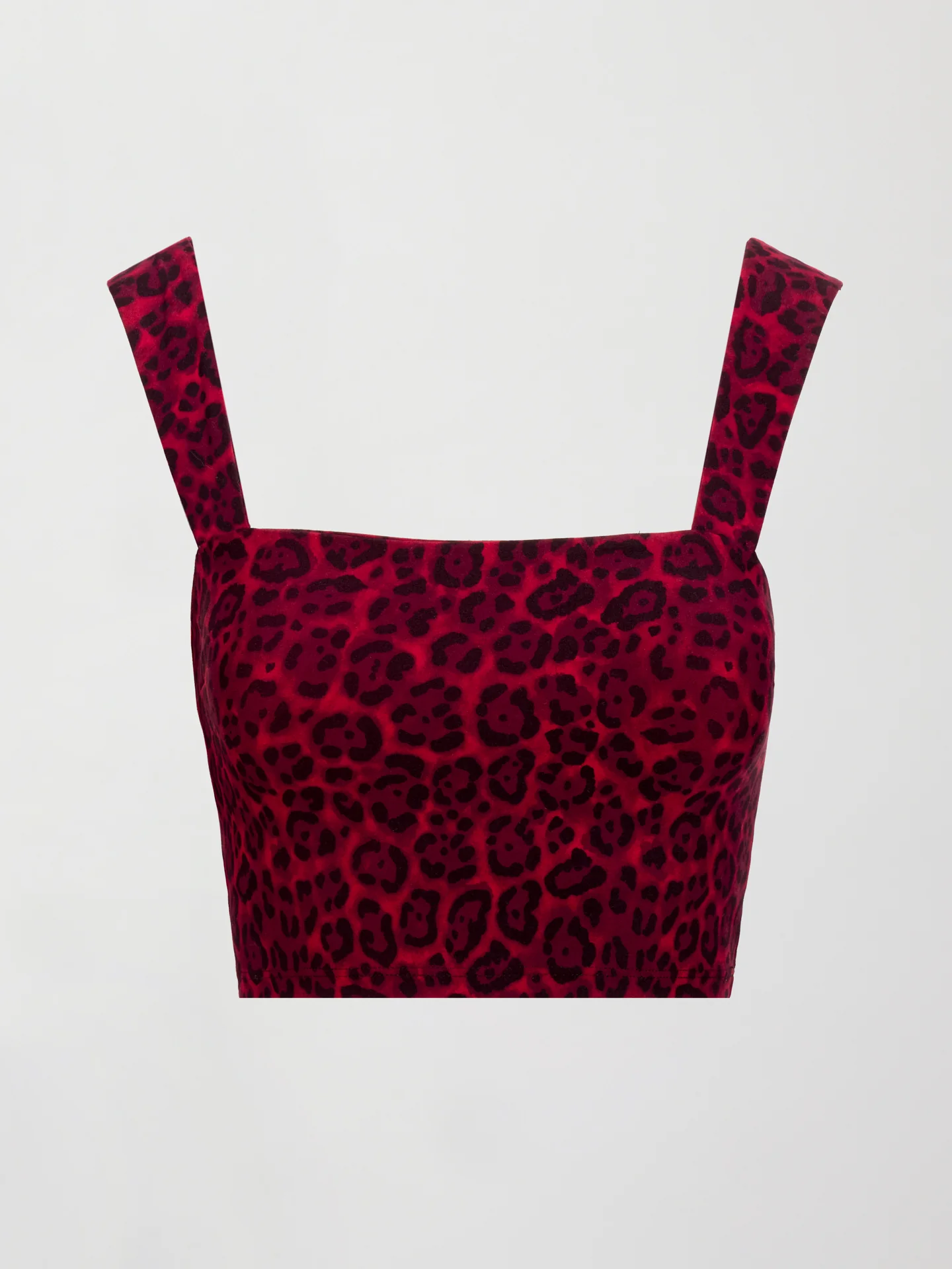 Square Neck Bra Top in Melt - Red Leopard - Image 7