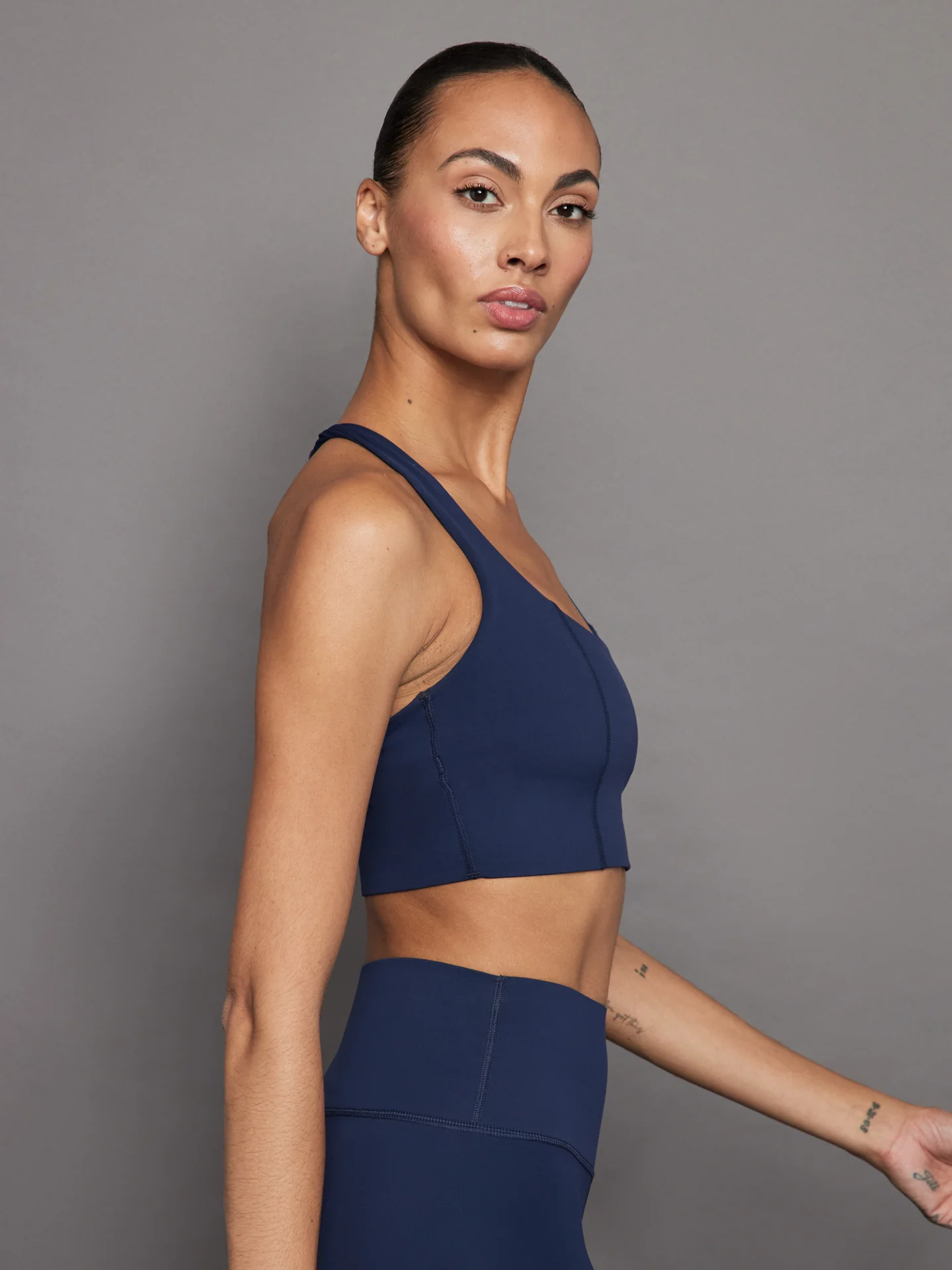 T Back Bra in Diamond Compression - NAVY BLAZER - Image 3