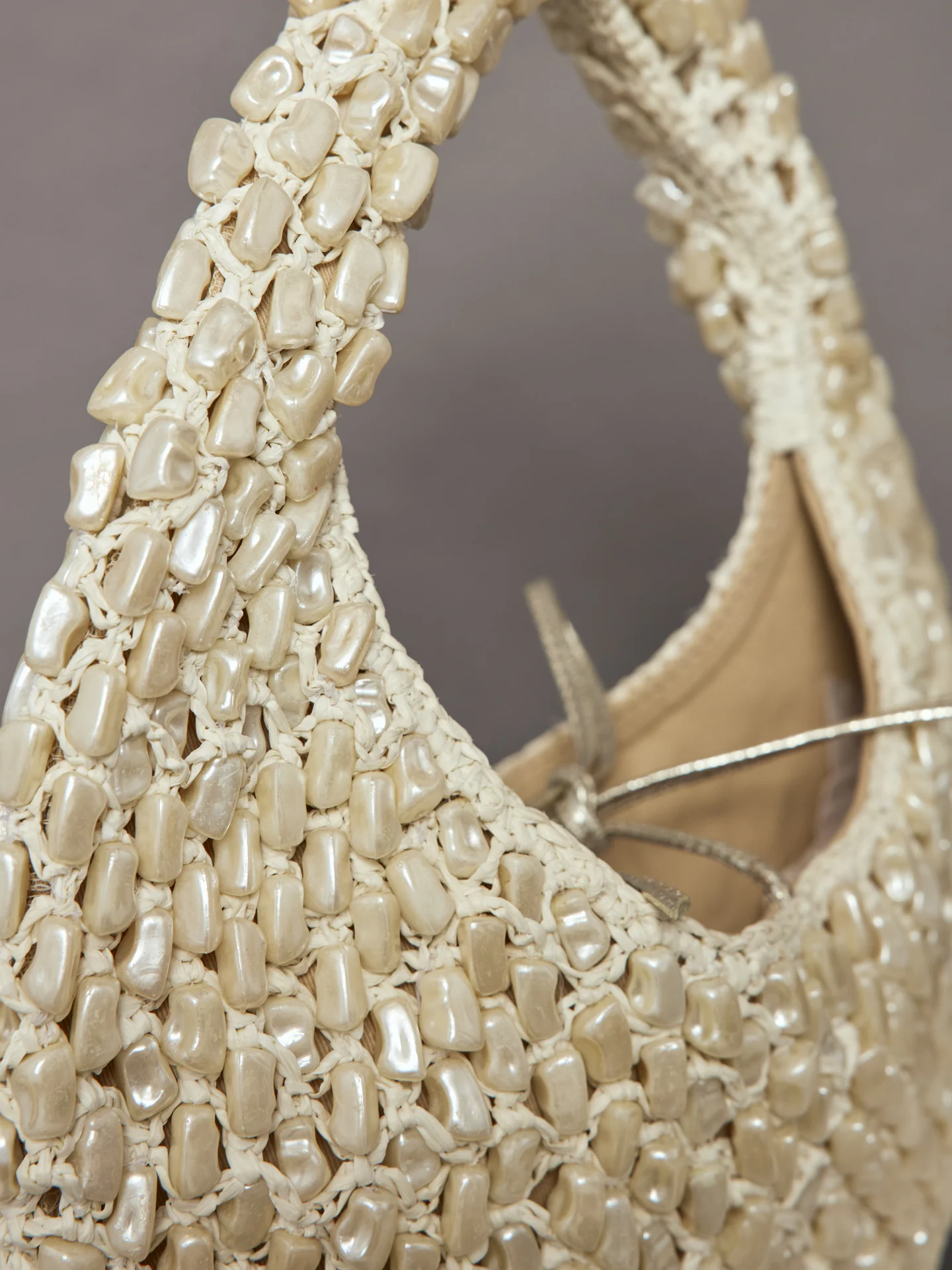 The Josie Tie Bag - Pearl and Raffia - Image 3