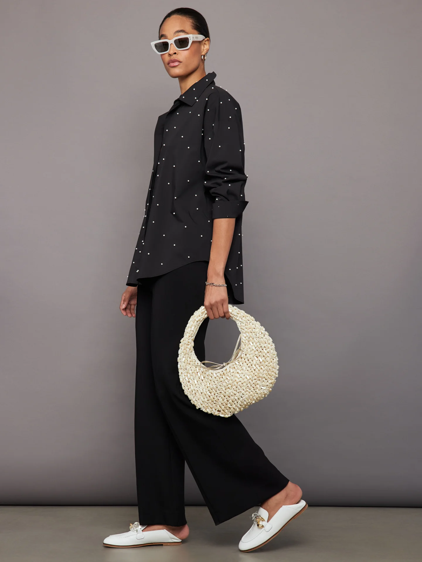 The Josie Tie Bag - Pearl and Raffia - Image 5