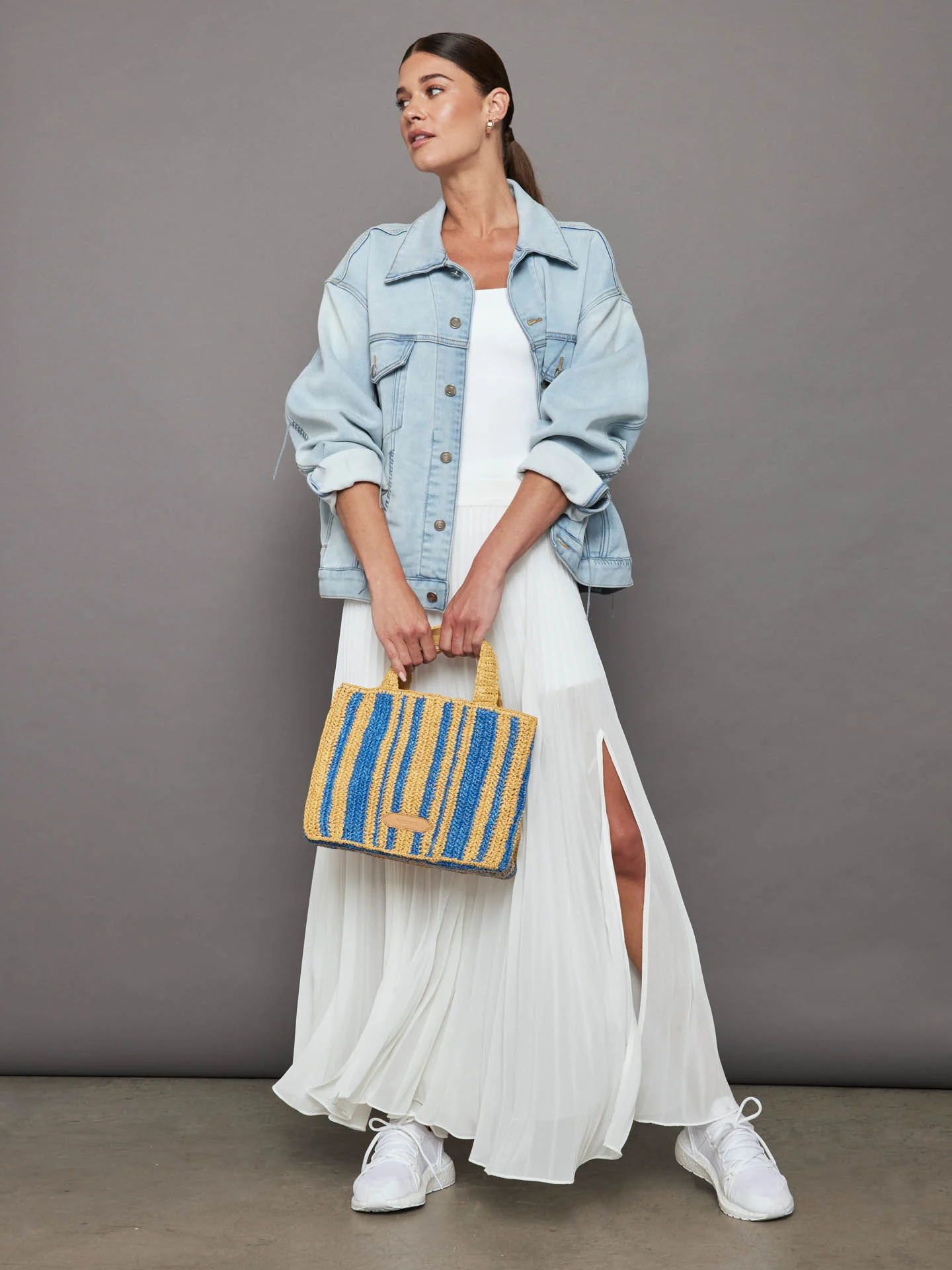 Wide Scoop Bra Tank in Melt - White - Image 5