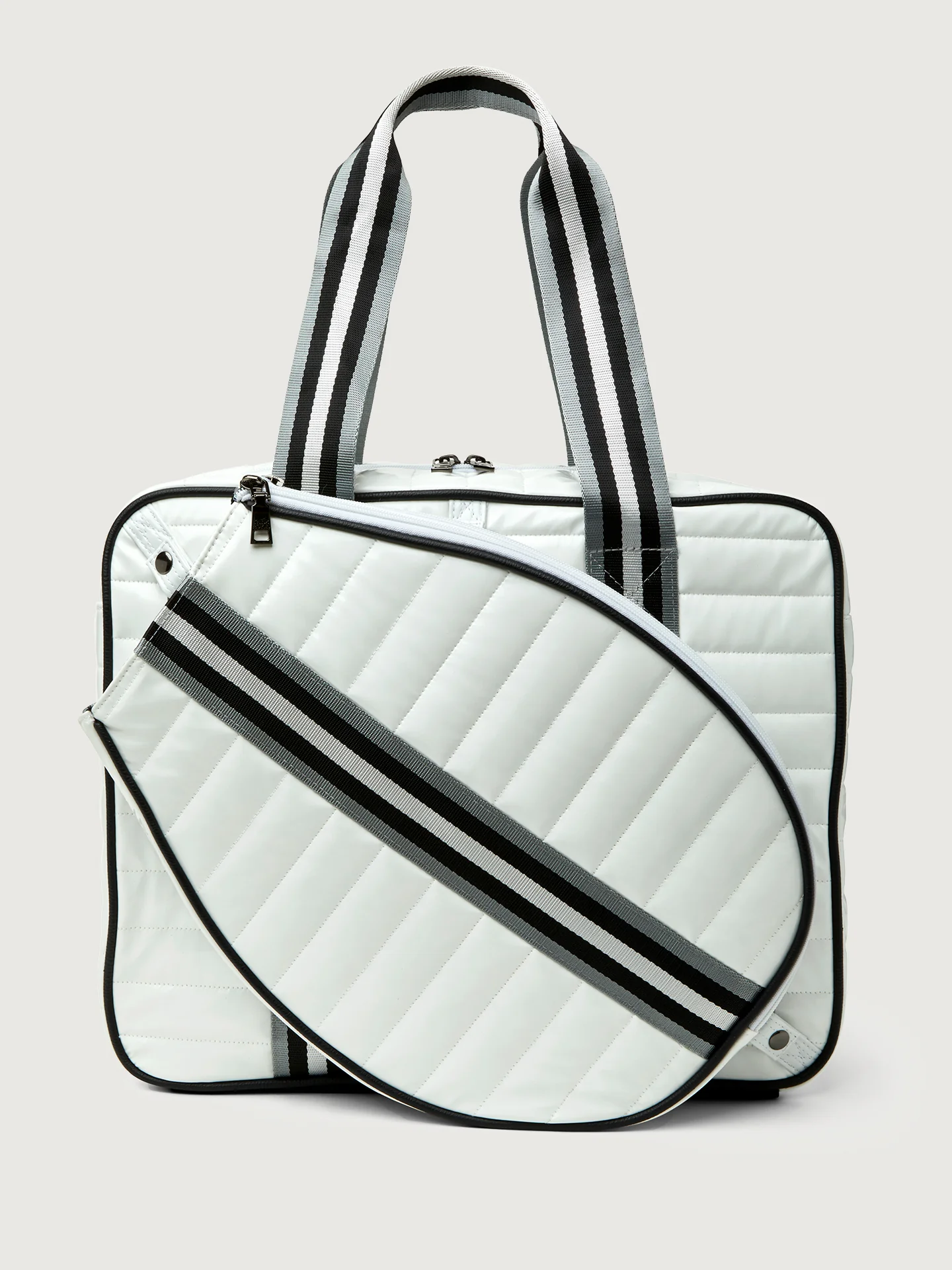 You are the Champion Tennis Bag - White Patent/ Black/ White Web - Image 13
