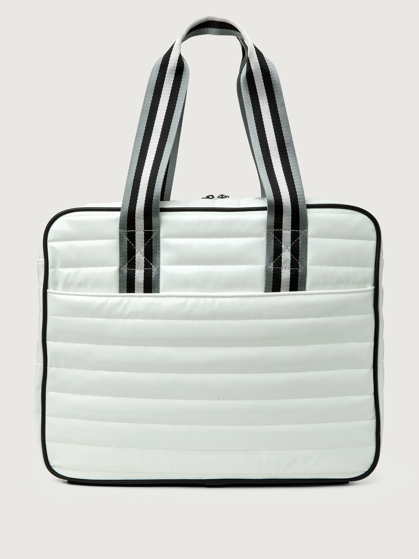 You are the Champion Tennis Bag - White Patent/ Black/ White Web - Image 6